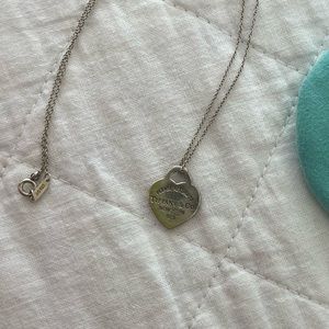 Tiffany silver heart tag pendant necklace